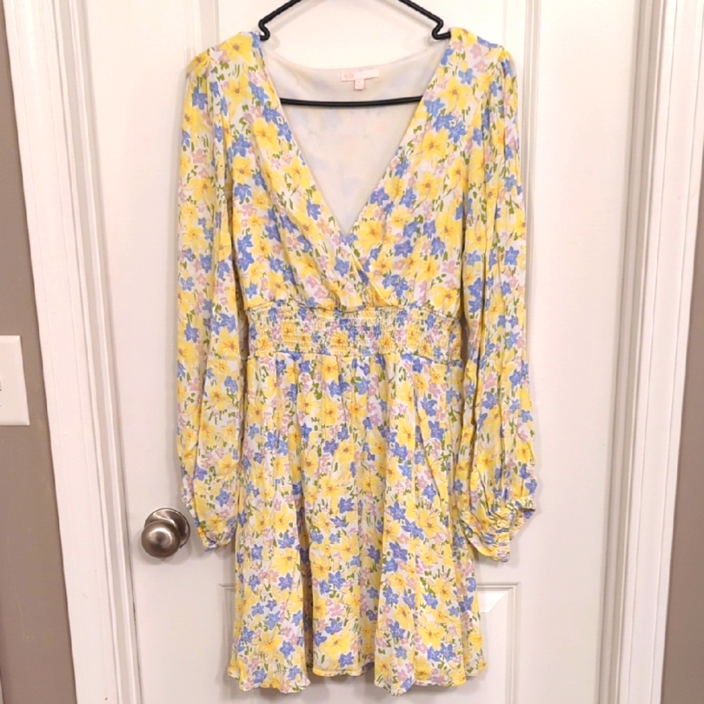 Gianni Bini Yellow and Blue Dress